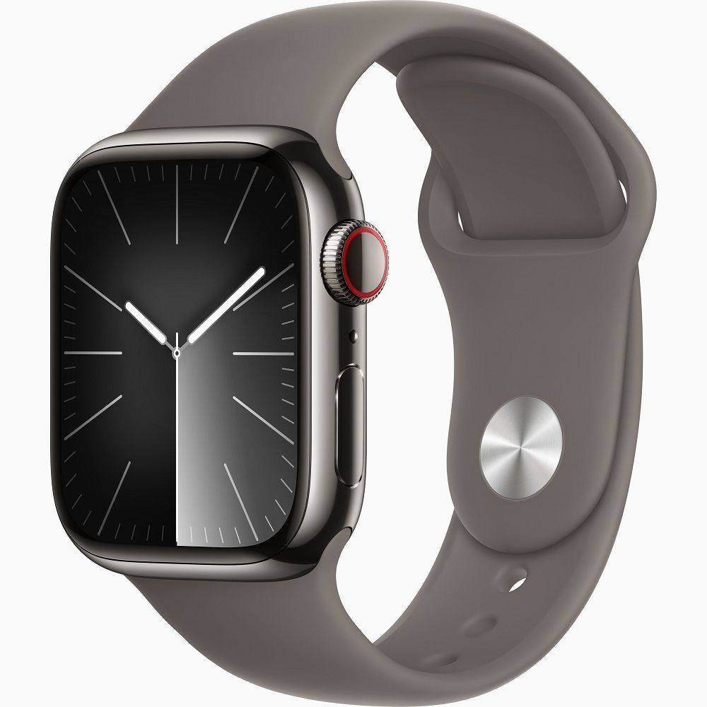 Купить Apple Watch Series 9 GPS + Cellular 41mm Graphite Stainless Steel  Case with Clay Sport Band в Саратове